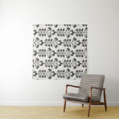 seamless retro pattern with abstract flowers and l wandteppich (Beispiel (Horizontal))