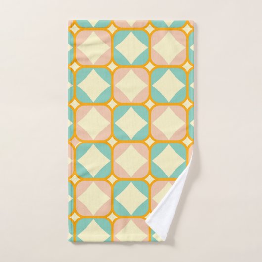 Seamless retro pattern with rounded squares badhandtuch set (Handtuch)