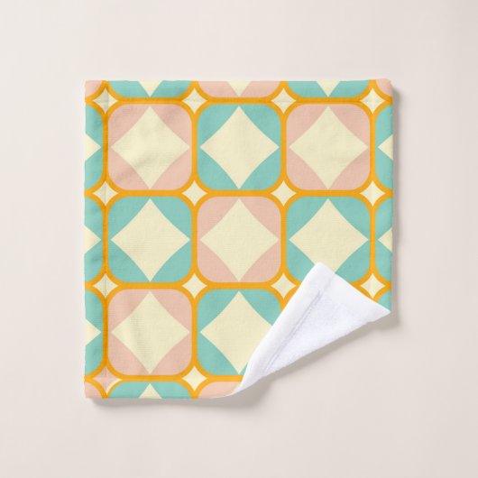 Seamless retro pattern with rounded squares badhandtuch set (Waschlappen)