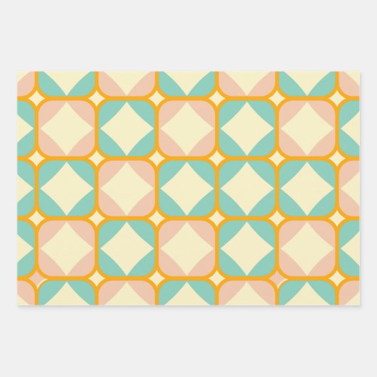 Seamless retro pattern with rounded squares geschenkpapier set (Vorderseite 2)