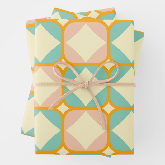 Seamless retro pattern with rounded squares geschenkpapier set (Beispiel)