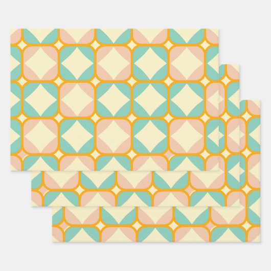 Seamless retro pattern with rounded squares geschenkpapier set (Set)