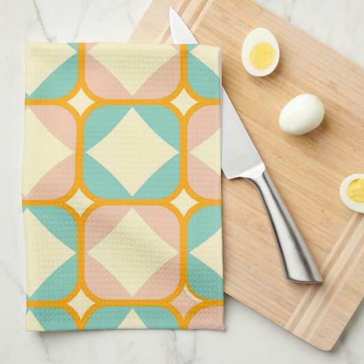 Seamless retro pattern with rounded squares geschirrtuch (Viertel Falte)