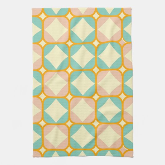 Seamless retro pattern with rounded squares geschirrtuch (Vertikal)