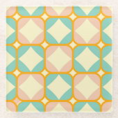 Seamless retro pattern with rounded squares glasuntersetzer (Vorderseite)