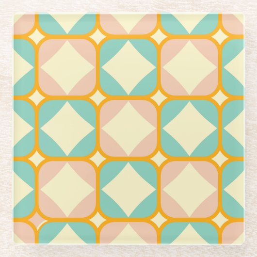 Seamless retro pattern with rounded squares glasuntersetzer (Vorderseite)