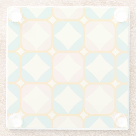 Seamless retro pattern with rounded squares glasuntersetzer (Rückseite)