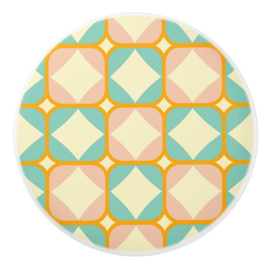 Seamless retro pattern with rounded squares keramikknauf (Vorderseite)