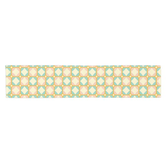Seamless retro pattern with rounded squares kurzer tischläufer (Horizontal)