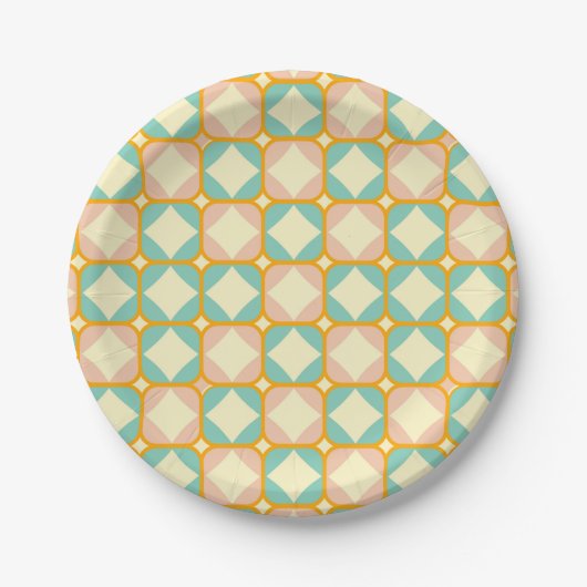 Seamless retro pattern with rounded squares pappteller (Vorderseite)