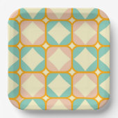 Seamless retro pattern with rounded squares pappteller (Vorderseite)