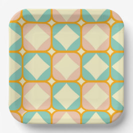 Seamless retro pattern with rounded squares pappteller