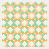 Seamless retro pattern with rounded squares quadratischer aufkleber (Vorderseite)