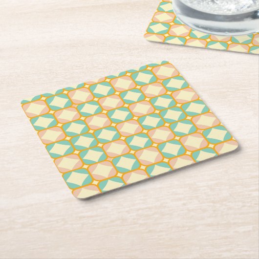 Seamless retro pattern with rounded squares rechteckiger pappuntersetzer (angewinkelt)