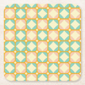 Seamless retro pattern with rounded squares rechteckiger pappuntersetzer (Vorderseite)