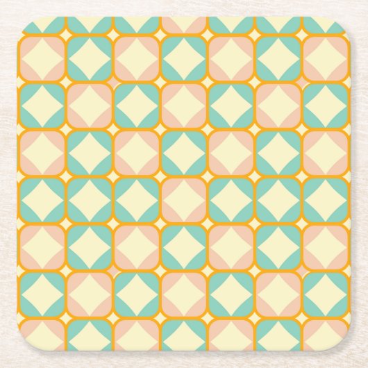 Seamless retro pattern with rounded squares rechteckiger pappuntersetzer (Vorderseite)
