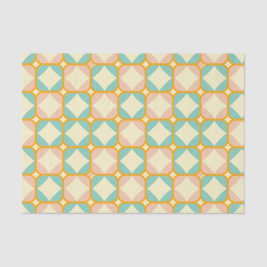 Seamless retro pattern with rounded squares seidenpapier (Vorderseite)
