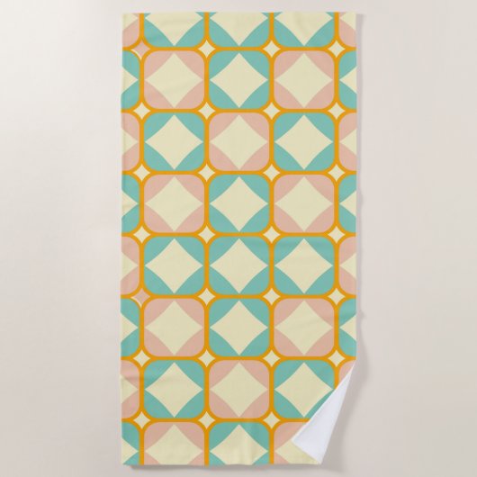 Seamless retro pattern with rounded squares strandtuch (Vorderseite)