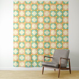 Seamless retro pattern with rounded squares wandteppich