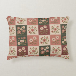 Seamless Rustic Floral Patchwork Dekokissen