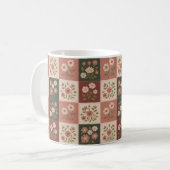 Seamless Rustic Floral Patchwork Kaffeetasse (Vorderseite Links)