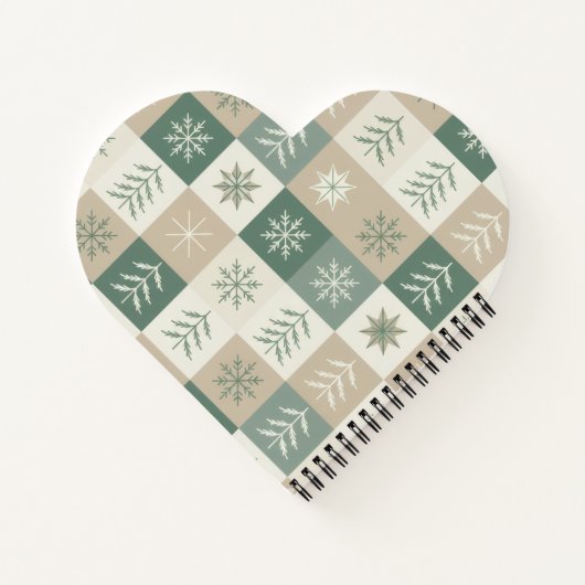 Seamless Scandinavian Christmas tree pattern Notizblock (Rückseite)