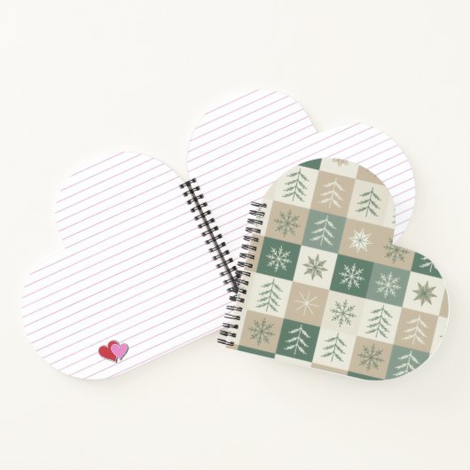 Seamless Scandinavian Christmas tree pattern Notizblock (Innenseite)