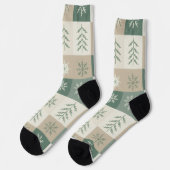 Seamless Scandinavian Christmas tree pattern Socken (Linkes Detail)