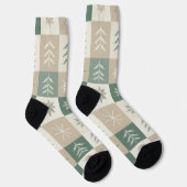 Seamless Scandinavian Christmas tree pattern Socken (Rechts)