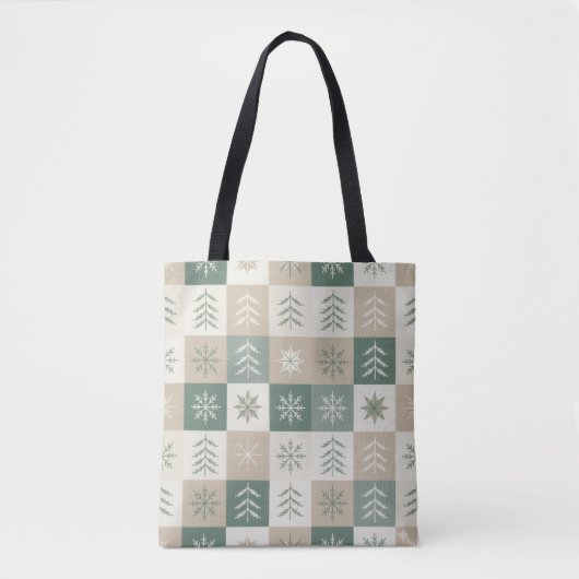 Seamless Scandinavian Christmas tree pattern Tasche (Vorderseite)