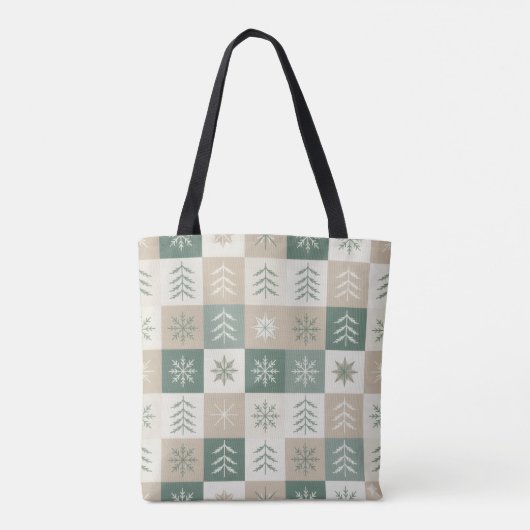 Seamless Scandinavian Christmas tree pattern Tasche (Rückseite)