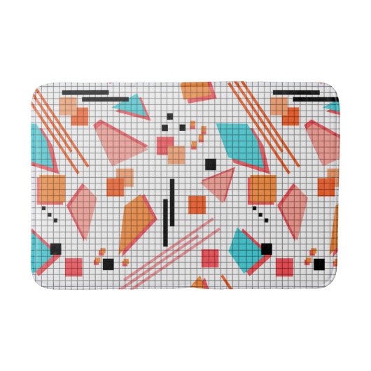 Seamless school geometric memphis shapes pattern s badematte (Vorderseite)