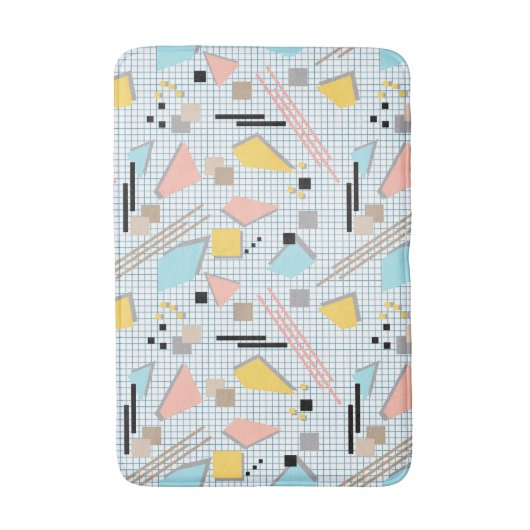 Seamless school geometric memphis shapes pattern s badematte (Vorderseite Vertikal)
