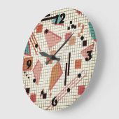 Seamless school geometric memphis shapes pattern s große wanduhr (Winkel)