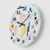 Seamless school geometric memphis shapes pattern s große wanduhr (Winkel)