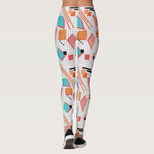 Seamless school geometric memphis shapes pattern s leggings (Rückseite)