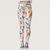 Seamless school geometric memphis shapes pattern s leggings (Vorderseite)