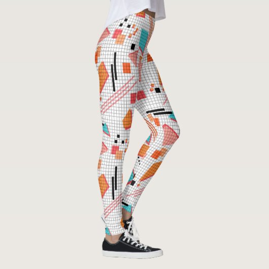 Seamless school geometric memphis shapes pattern s leggings (Rechts)