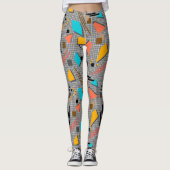 Seamless school geometric memphis shapes pattern s leggings (Vorderseite)
