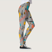 Seamless school geometric memphis shapes pattern s leggings (Rechts)