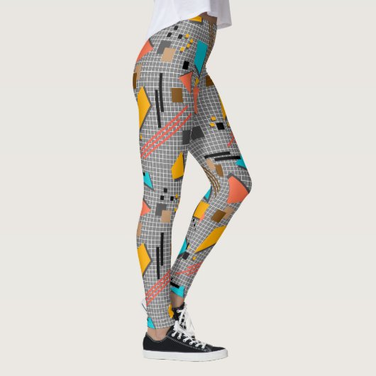 Seamless school geometric memphis shapes pattern s leggings (Rechts)
