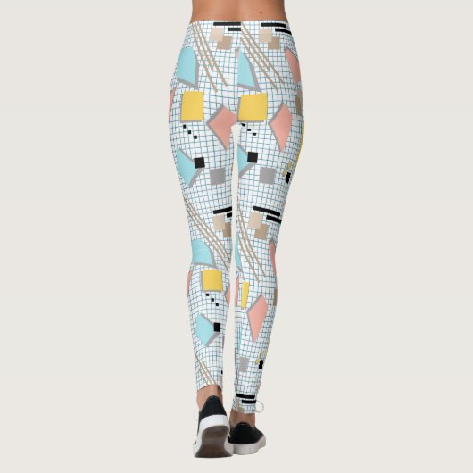 Seamless school geometric memphis shapes pattern s leggings (Rückseite)