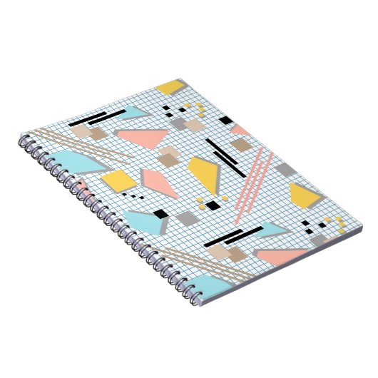 Seamless school geometric memphis shapes pattern s notizblock (Rechte Seite)