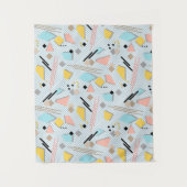 Seamless school geometric memphis shapes pattern s wandteppich (Vorderseite)