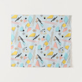 Seamless school geometric memphis shapes pattern s wandteppich (Vorderseite (Horizontal))