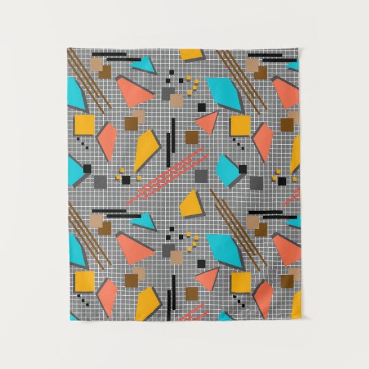 Seamless school geometric memphis shapes pattern s wandteppich (Vorderseite)