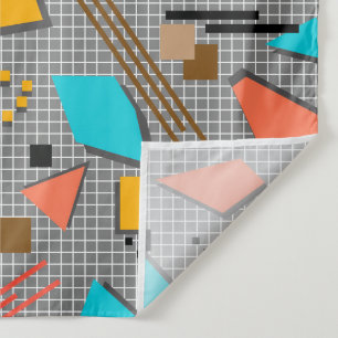Seamless school geometric memphis shapes pattern s wandteppich