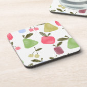 Seamless scratched cartoon frucht apples pears getränkeuntersetzer (Linke Seite)