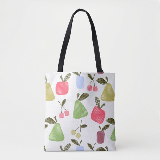 Seamless scratched cartoon frucht apples pears tasche (Vorderseite)