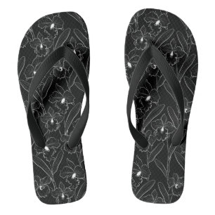 Seamless sketted Orchid Cattleya Blume tropisch Badesandalen